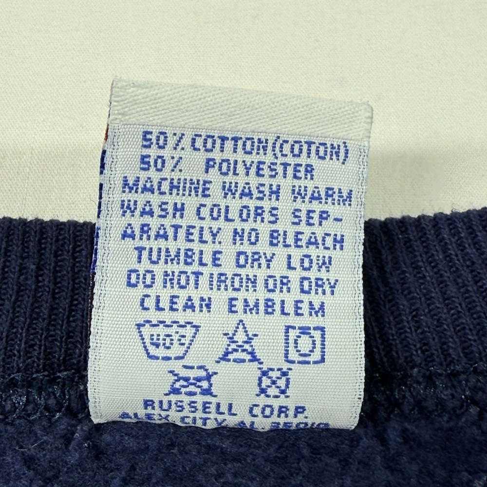 Vintage‎ Russell Athletic UCLA Spell Out Crewneck Sweatshirt Size M USA 90s Navy - Picture 5 of 13